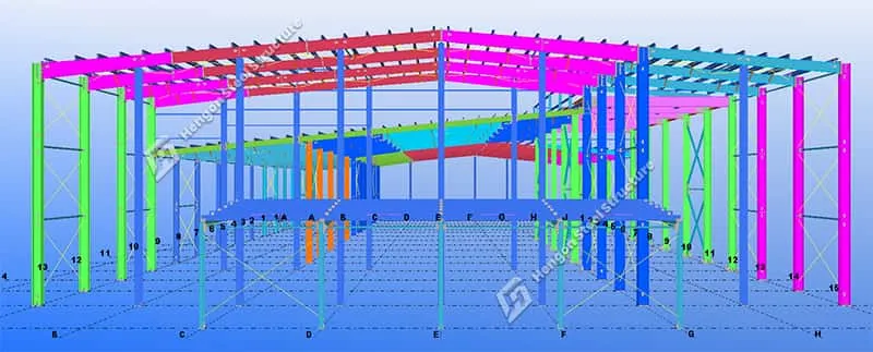 Atelier de structure métallique préfabriquée pour l'alimentation des crevettes